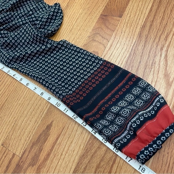 SANCTUARY Boho Print Patterned Semi-Sheer Long Sleeve Blouse Women's Small - Picture 9 of 15